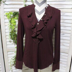 white house black market wine ruffled top (50)